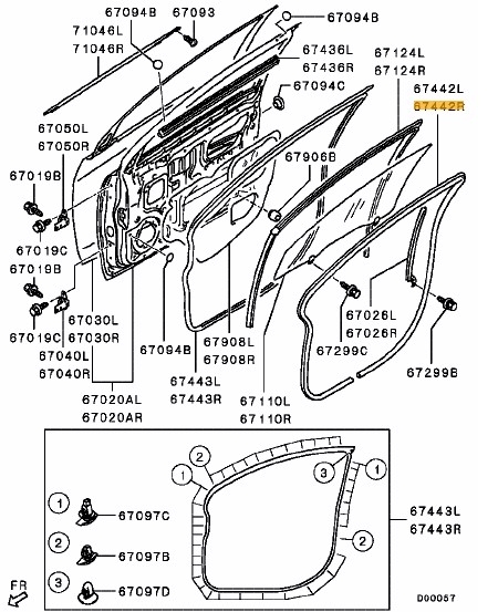 Weatherstrip, FR door opening,inner RH - Ross Sport Europe Ltd